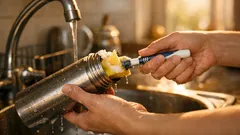 Trik so starou zubnou kefkou: vyčisti dno fľaše a termosky za pár minút